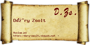 Déry Zsolt névjegykártya